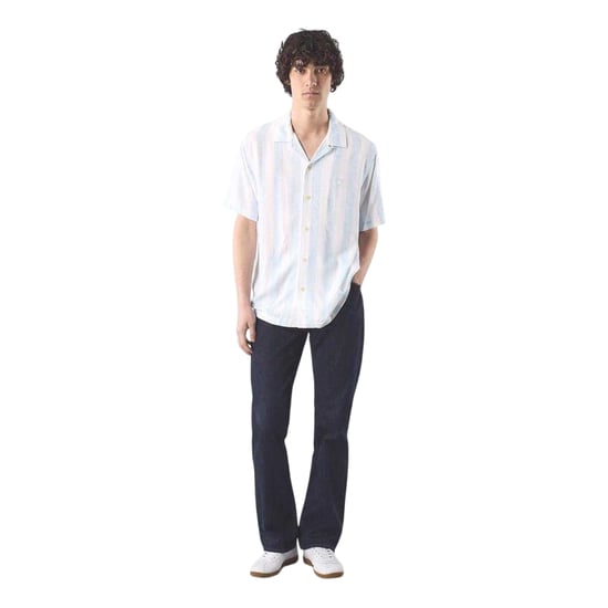 Pretty Green Mens Marshall Regular Short-Sleeved Shirt (Blue) - Image 1
