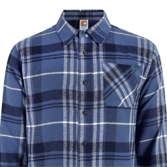 SoulCal Mens Checked Long-Sleeved Shirt (Navy) - Image 4