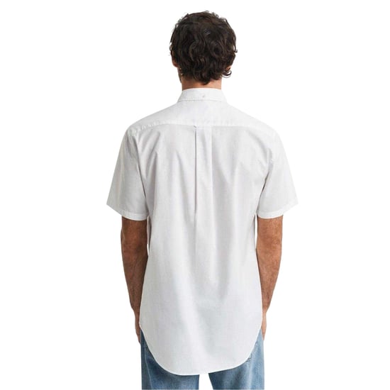 Gant Mens Poplin Classic Short-Sleeved Shirt (White) - Image 3