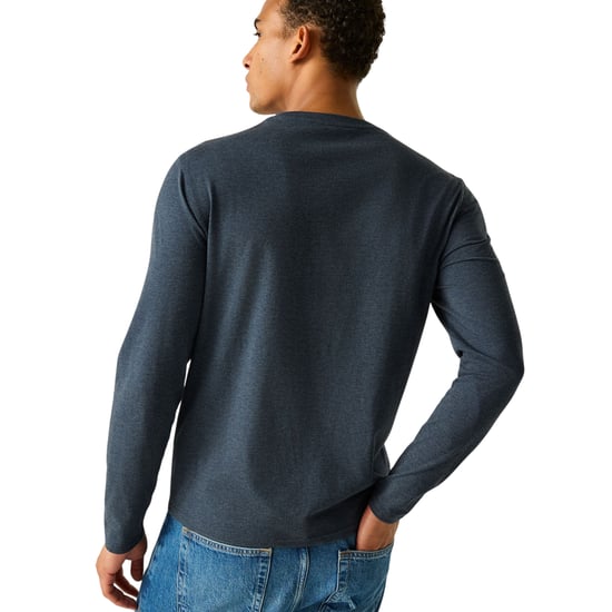 Regatta Mens Maylow Outdoors Long-Sleeved T-Shirt (Navy) - Image 4