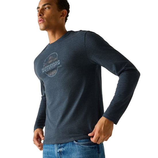 Regatta Mens Maylow Outdoors Long-Sleeved T-Shirt (Navy) - Image 6