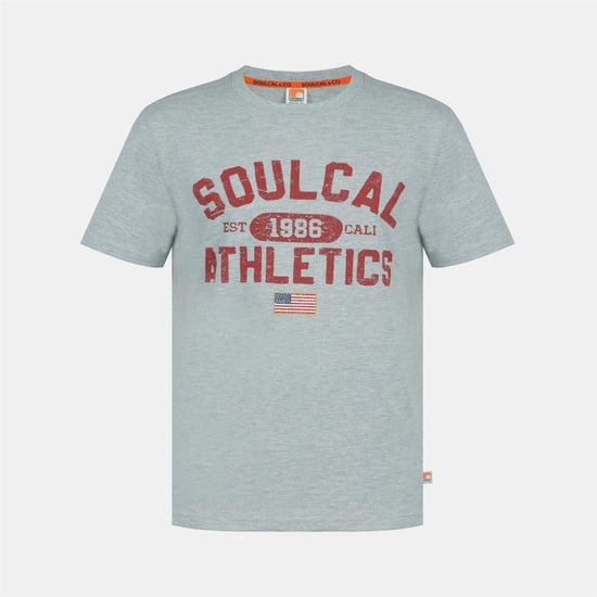 SoulCal Mens Back Print T-Shirt (Grey) - Image 1