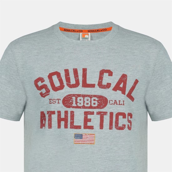 SoulCal Mens Back Print T-Shirt (Grey) - Image 4