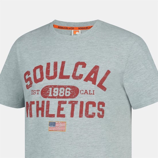 SoulCal Mens Back Print T-Shirt (Grey) - Image 5