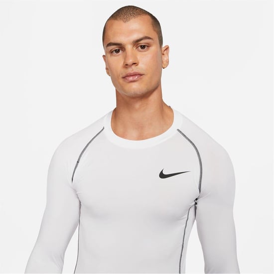 Nike Mens Pro Core Long-Sleeved T-Shirt (White) - Image 3
