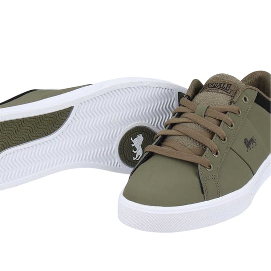 Lonsdale Latimer leren sportschoenen voor heren (Kaki Groen) - Image 4