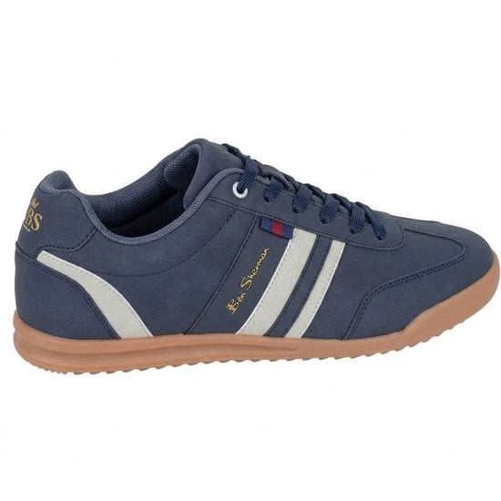 Ben Sherman Mens Feedback Faux Nubuck Trainers (Navy/Grey) - Image 1