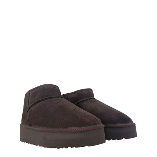 Jack Wills Suède enkellaarsjes met plateauzool voor dames (Chocolade) - Image 3
