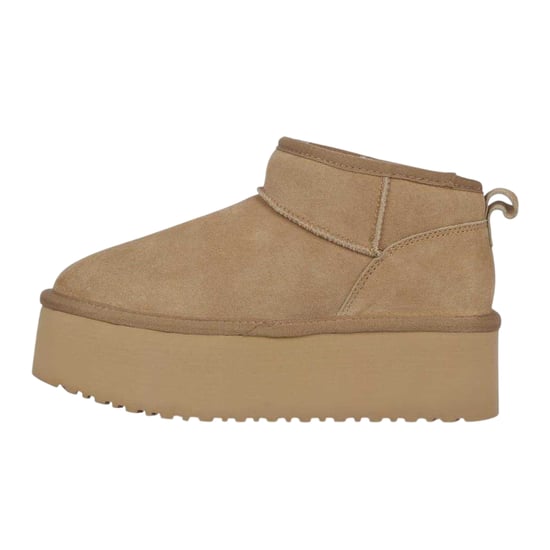 Jack Wills Suède enkellaarsjes met plateauzool voor dames (Zand) - Image 3