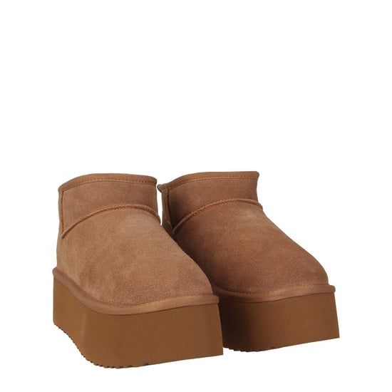 Jack Wills Suède enkellaarsjes met plateauzool voor dames (Tan) - Image 3