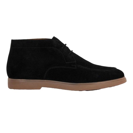Dune London Mens Lo Backers Suede Flat Chukka Boots (Black) - Image 1