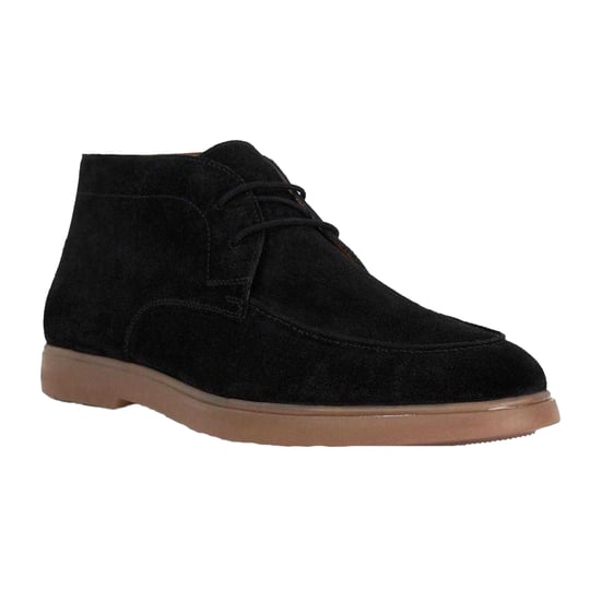 Dune London Mens Lo Backers Suede Flat Chukka Boots (Black) - Image 3