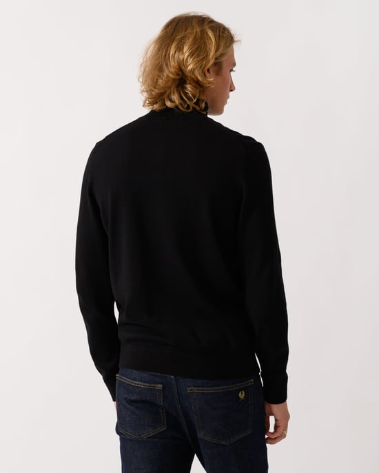 Long Sleeve Logo Detail Jumper in Black - Image 2