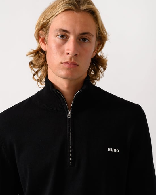 Long Sleeve Logo Detail Jumper in Black - Image 3