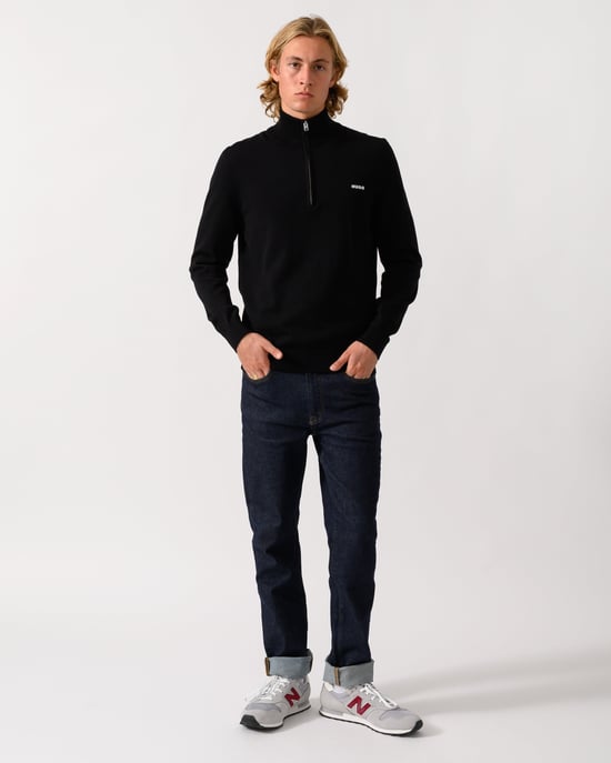 Long Sleeve Logo Detail Jumper in Black - Image 4