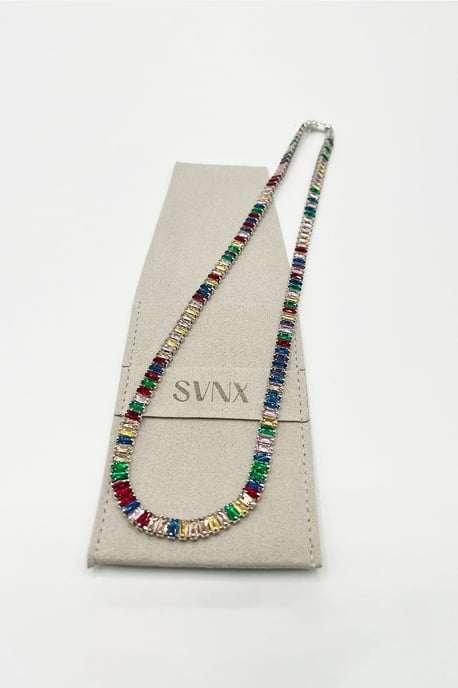 Multicolour Tennis Necklace - Image 1