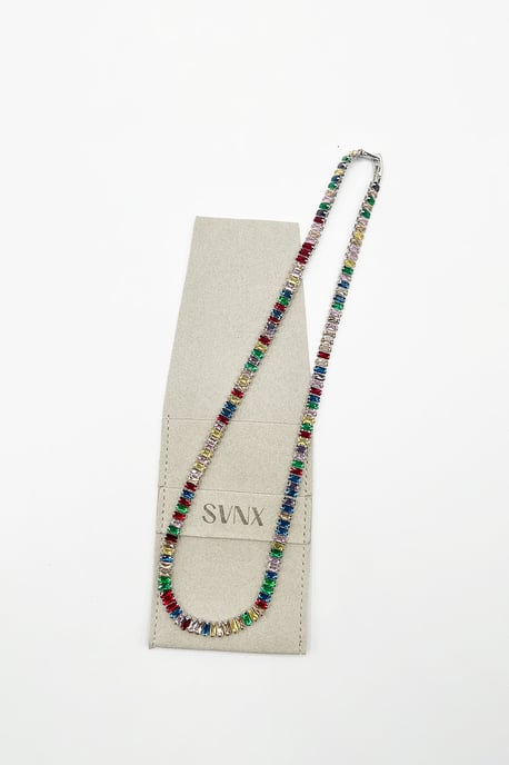 Multicolour Tennis Necklace - Image 4