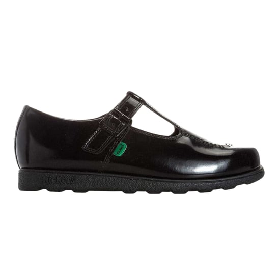 Kickers Meisjes Fragma schoolschoenen met T-band van lakleer (Zwart) - Image 1