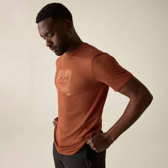 Regatta Mens Fingal Abstract Stretch Logo T-Shirt (Rooibos Tea) - Image 1