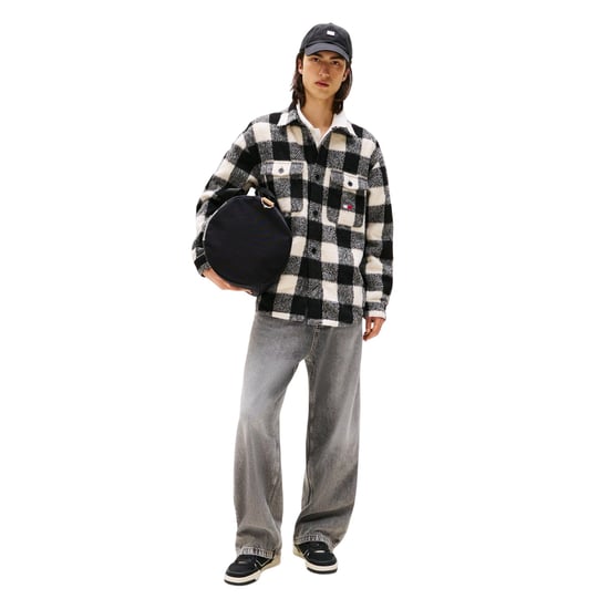 Tommy Jeans Herenoverhemd van geruite flanel met borstzak (Rood, Zwart) - Image 1