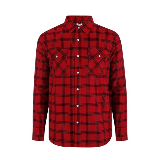 Lee Cooper Herenoverhemd met lange mouwen en ruitjespatroon (Rood) - Image 1