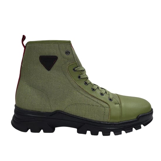 Firetrap Mens Lucas Leather Combat Boots (Light Green) - Image 1