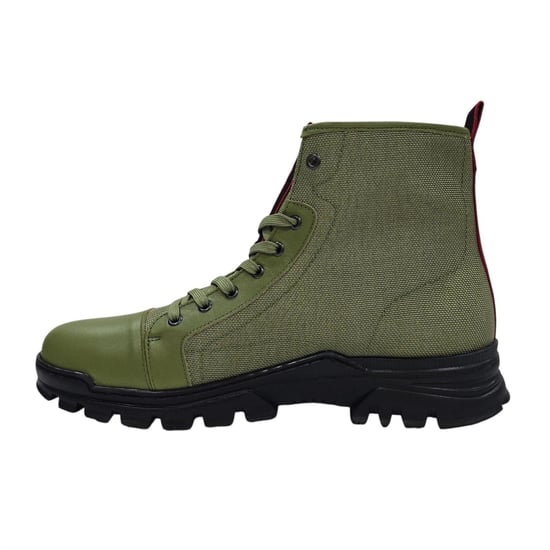 Firetrap Mens Lucas Leather Combat Boots (Light Green) - Image 3