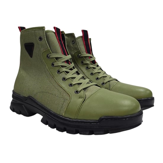 Firetrap Mens Lucas Leather Combat Boots (Light Green) - Image 5
