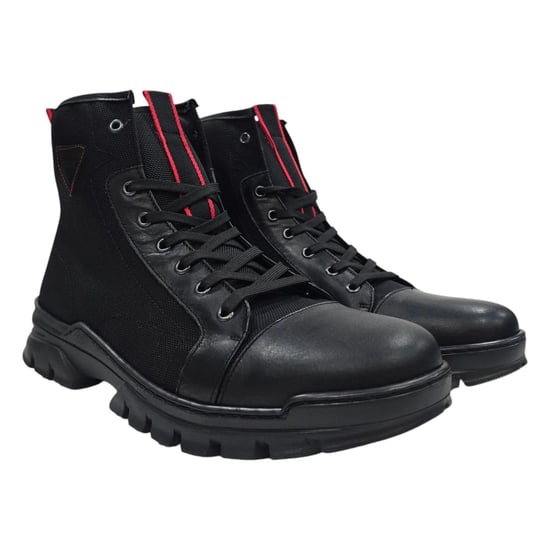 Firetrap Mens Lucas Leather Combat Boots (Black) - Image 5