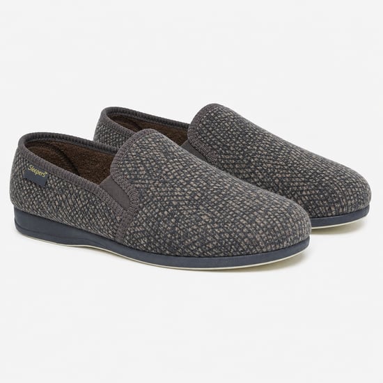 Sleepers Joseph Mens Full Slippers Brown Check - Image 2