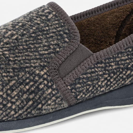 Sleepers Joseph Mens Full Slippers Brown Check - Image 3