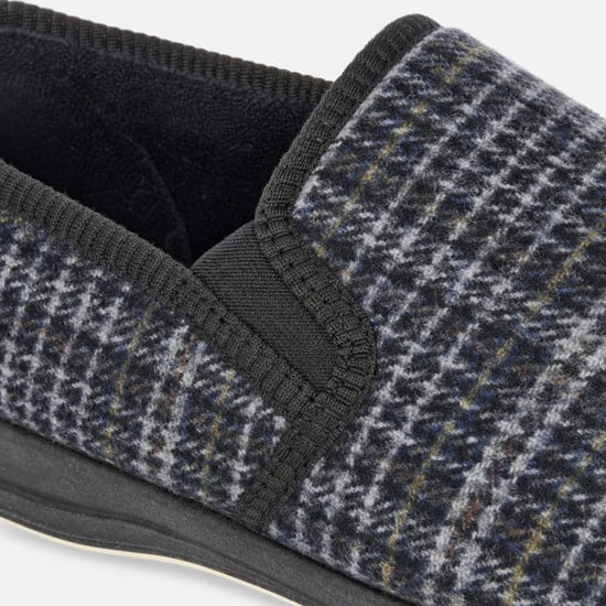 Sleepers Joseph Mens Full Slippers Grey Check - Image 3