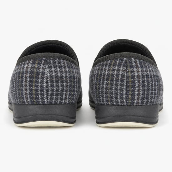 Sleepers Joseph Mens Full Slippers Grey Check - Image 4
