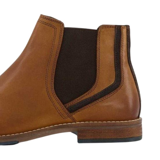 Dune London Mens Chappy Leather Chelsea Boots (Tan) - Image 3