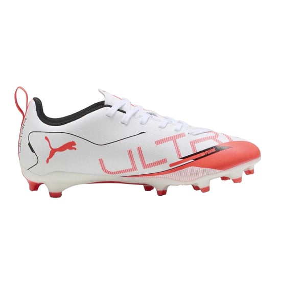 Puma Kinder/Kids Ultra 5 Play Stevige Grond Voetbalschoenen (Wit, Rood) - Image 1