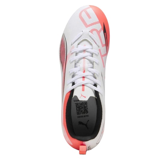 Puma Kinder/Kids Ultra 5 Play Stevige Grond Voetbalschoenen (Wit, Rood) - Image 3