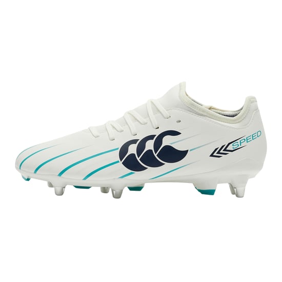 Canterbury Unisex Adult Speed Falcon 2.0 Team Soft Ground Rugby Boots (White/Green) - Image 3