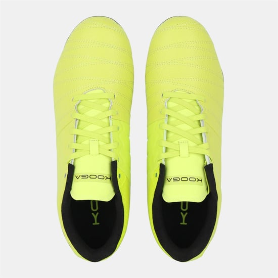 KooGa Mens Power SG Leather Rugby Boots (Yellow/Black) - Image 4
