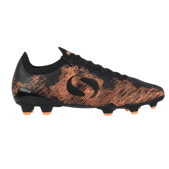 Sondico Mens Striped Firm Ground Football Boots (Black/Orange) - Image 1