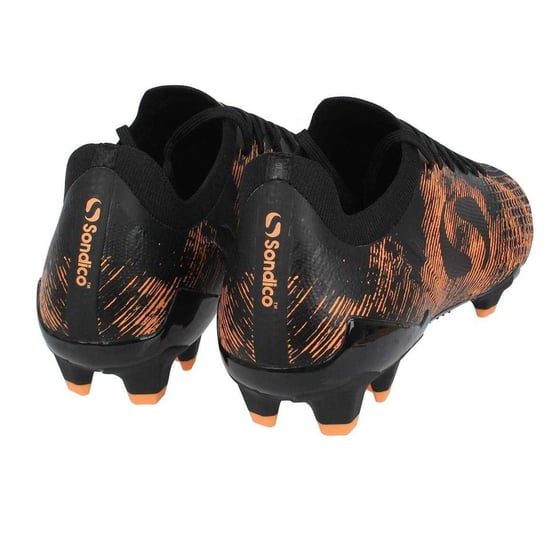 Sondico Mens Striped Firm Ground Football Boots (Black/Orange) - Image 2