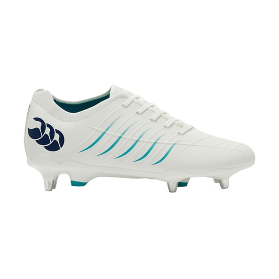 Canterbury Mens Phoenix 2.0 Pro Soft Ground Rugby Boots (White/Green) - Image 1