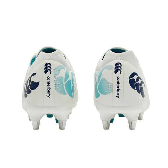 Canterbury Mens Phoenix 2.0 Pro Soft Ground Rugby Boots (White/Green) - Image 2