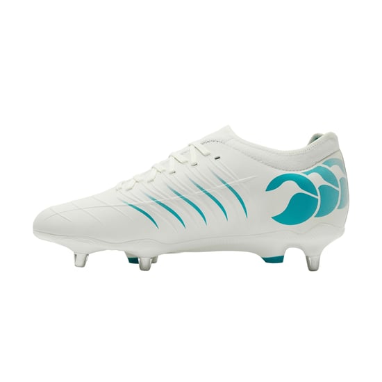 Canterbury Mens Phoenix 2.0 Pro Soft Ground Rugby Boots (White/Green) - Image 3