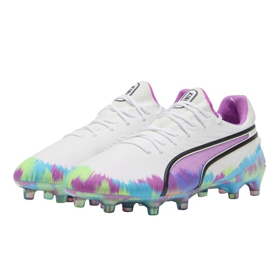 Puma Mens King Ultimate Brilliance Tie Dye Firm Ground Football Boots (White) - Image 6