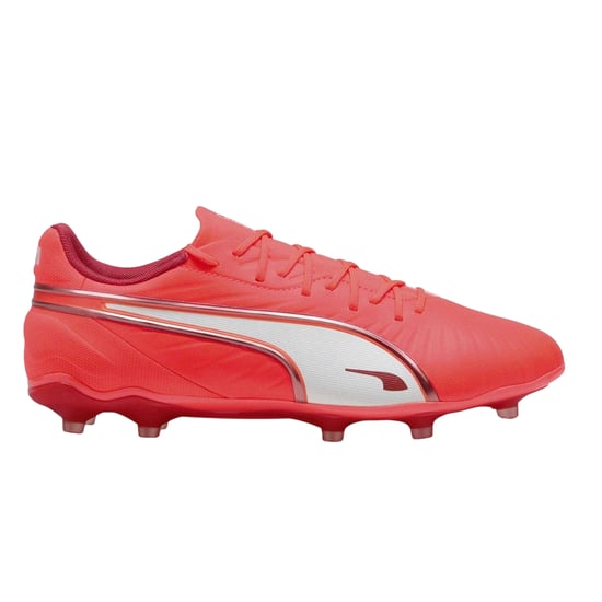 Puma Mens King Match Firm Ground Football Boots (Red/White) - Image 1