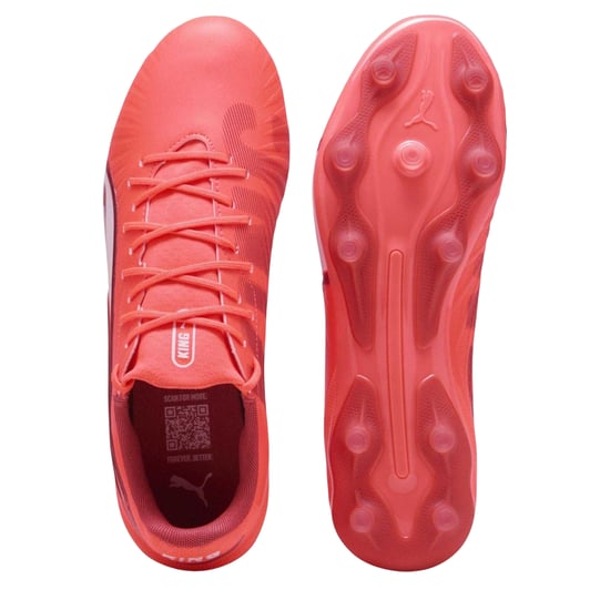 Puma Mens King Match Firm Ground Football Boots (Red/White) - Image 3
