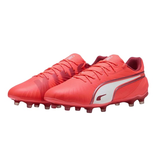 Puma Mens King Match Firm Ground Football Boots (Red/White) - Image 4