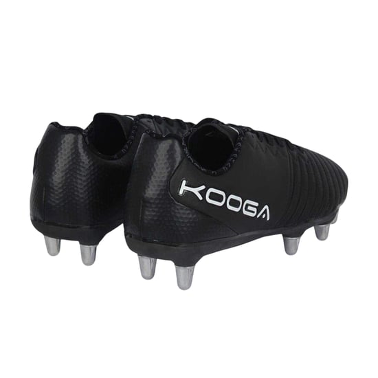 KooGa Mens Power SG Leather Rugby Boots (Black/White) - Image 2