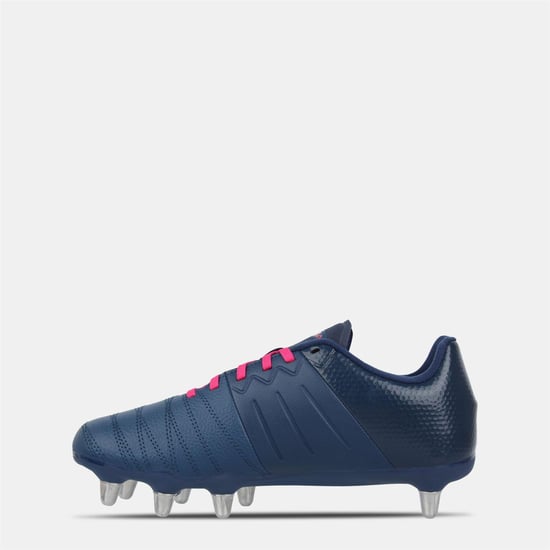 KooGa Mens Power SG Leather Rugby Boots (Navy/Pink) - Image 2