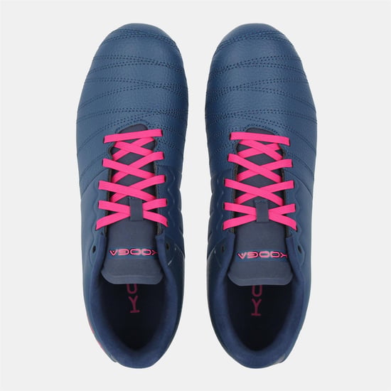 KooGa Mens Power SG Leather Rugby Boots (Navy/Pink) - Image 4